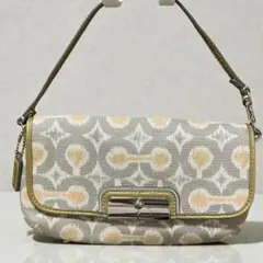 【美品】COACH　2wayハンドバッグ　シグネチャー　リストレットポーチ
