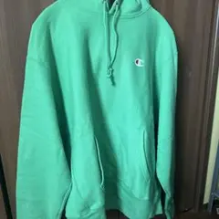 Champion グリーン フード付きパーカー　値下げ⭕️