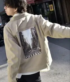 ★美品★ ZIP FIVE バックフォトプリントコットンデニムGジャン