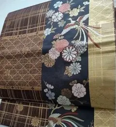 伝統的　未使用品　名古屋帯　金彩　季節の花文様　菊　桜　紅葉　鳳凰　格調高い
