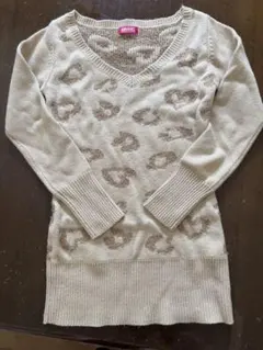 ハート柄ニットワンピース