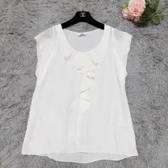 未使用 LANVIN en Bleu フリル シフォン ブラウス 38のサムネイル