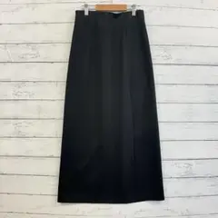 Thevon ブラック ロングスカート F ストレッチ ゴムウエスト きれいめのサムネイル