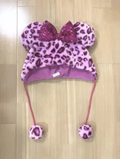ディズニー　ミニー　ファンキャップ　ヒョウ柄