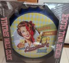 ビンテージ風レモネード壁時計