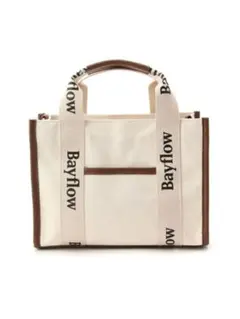 BAYFLOW ベイフロー ロゴテープ キャンバス トート バッグ ベージュ系