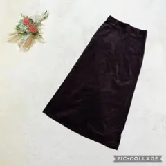 GU 【S】 コーデュロイ タイトスカート ストレッチ 背面スリット パープル