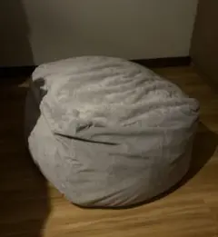 新品未使用】ビーズクッション70×60cm 一人掛け アイボリー 洗える 