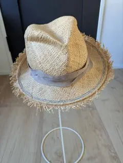 Lola HATS フリンジ付きベージュ麦わら帽子