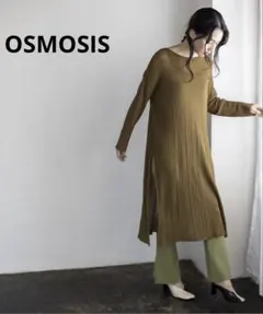 オズモーシス／ (ドライタッチ)ロングリブニットプルオーバー ワンピース 美品