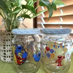 セサミストリート ガラス瓶 2個