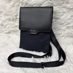 極美品　ポールスミス　スマホ　ショルダーバッグ　ウォレット　マルチストライプ　黒のサムネイル