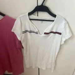 今週中まで値下げ！TOMMY HILFIGER ホワイト Vネック Tシャツ M