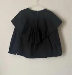 ZARA フリル付きポプリンブラウス