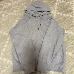 old UNIQLO グレー 短丈 パーカー プルオーバー