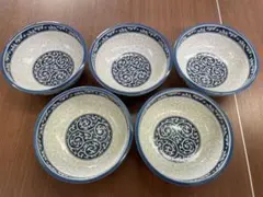 天下一筑後窯 唐草文 大鉢 5客セット 染付 和食器 未使用のサムネイル
