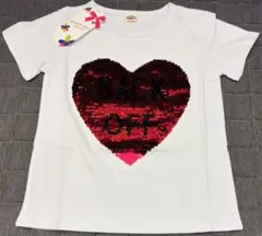 BACK OFF ハートスパンコールTシャツ 110cm