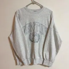 【美品】Bonjour Sagan 白抜きカレッジロゴ 刺繍 ビッグ スウェット