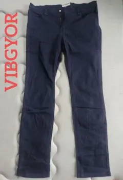 VIBGYOR ネイビー スキニーパンツ LL