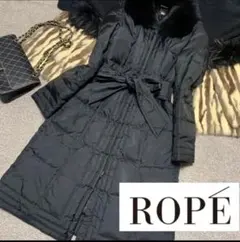 リアルファー付き　ダウンコート　黒