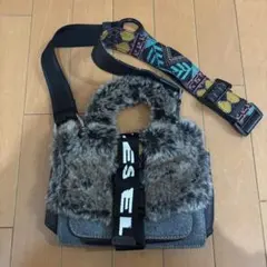DIESEL/ディーゼル デニムファーショルダーバッグハンドバック