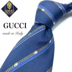 【美品】GUCCI ネクタイ 希少 高級品 ストライプ ロゴ ゴージャス