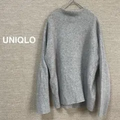 113【ユニクロ】スフレヤーン　ハイネック　セーター（長袖）M ニット　ブラウン