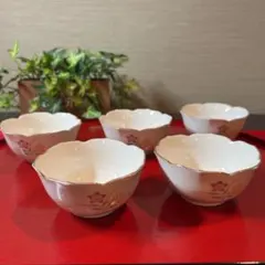 쇼와 레트로 有田焼 小鉢揃 花柄 金縁