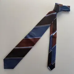 Alessandro Masi ネクタイ ブラウン ブルー ストライプ