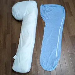 ニトリ冷却カバー付きカーブデザイン 抱き枕 青