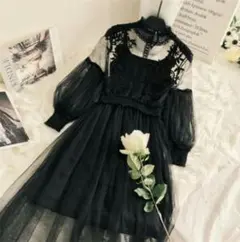総レース ワンピース 大きいサイズ 結婚式 フォーマル パーティー ドレス