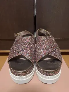 miu miu ミュウミュウグリッター プラットフォームサンダルのサムネイル