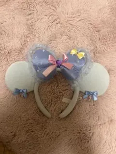 ミニーマウス　カチューシャ 水色　ディズニー