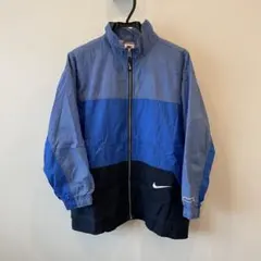NIKE ナイロンジャケット 90s ブルー 刺繍ロゴ L
