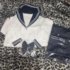 最終価格✨夏休みセール✨セーラー服上下 XL ホワイト/ネイビー コスプレ