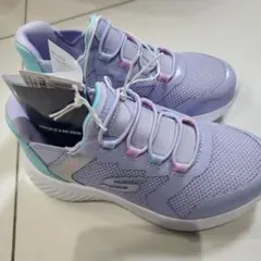 新商品人気 スケッチャーズSKECHERS GOrun ホワイト/パープル - メルカリ