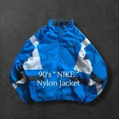 90s 銀タグ NIKE ナイキ ナイロンジャケット スウッシュ刺繍ロゴ