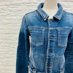 美品 ヤヌーク デニット デニムジャケット 日本製 xs 青 インディゴ