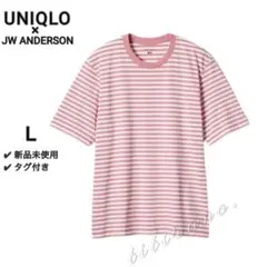 【新品】ユニクロMENS◆ボーダーTシャツJW ANDERSONコラボ◆ピンクL