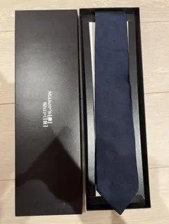 鎌倉シャツ ネイビー無地ネクタイ 100%シルク