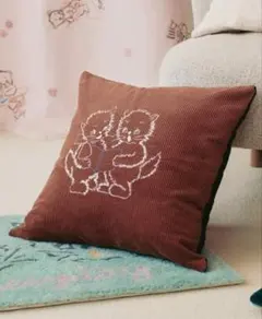 unico　クッションカバー　ミャミー　ブラウン　猫