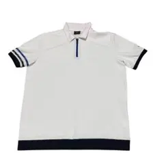 PS Paul Smith ハーフジップ 半袖ポロシャツ XL 白 ゼブラ刺繍のサムネイル