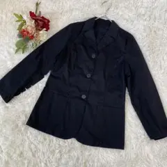 美品【日本製　綿100%】黒のジャケット 3ボタン 2ポケット　キレイめ