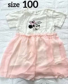 Disney ミニーマウス 半袖ワンピース 100cm