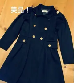 美品！お出かけ　ネイビーのダブルブレストゴールドボタン付　スタイリッシュ