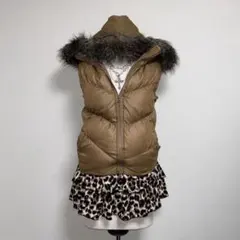 GAP 00s y2k グランジ 平成ギャル ダウンベスト　ファー付き 短丈