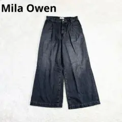 j*n様 743 ミラオーウェン 2025年モデル ブラック ワイドパンツ デニ