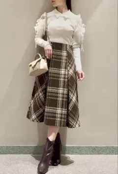 Sustainableロービングチェックミドルスカート