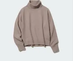 【新品タグ付き 】UNIQLO 3Dスフレヤーンタートルネックセーター　Lサイズ