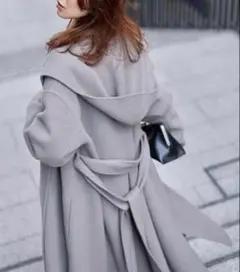 FRAY I.D × MANTECO フーデットロングコート ベルト付き